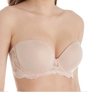 NWOT OnGossamer Strapless Push Up Bra 32DD Nude